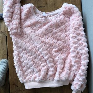 Pink Hearts Fluffy Sweater